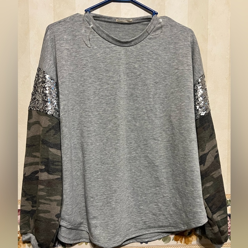 Sequin army tee